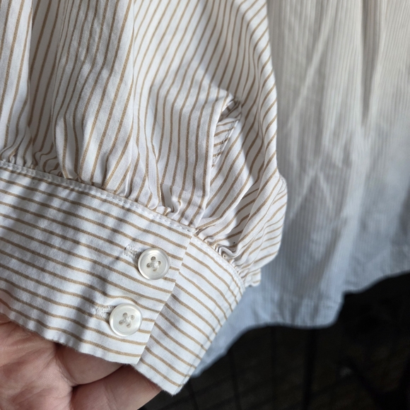 Plus Size Anthropologie White Striped Blouse - Picture 8 of 10